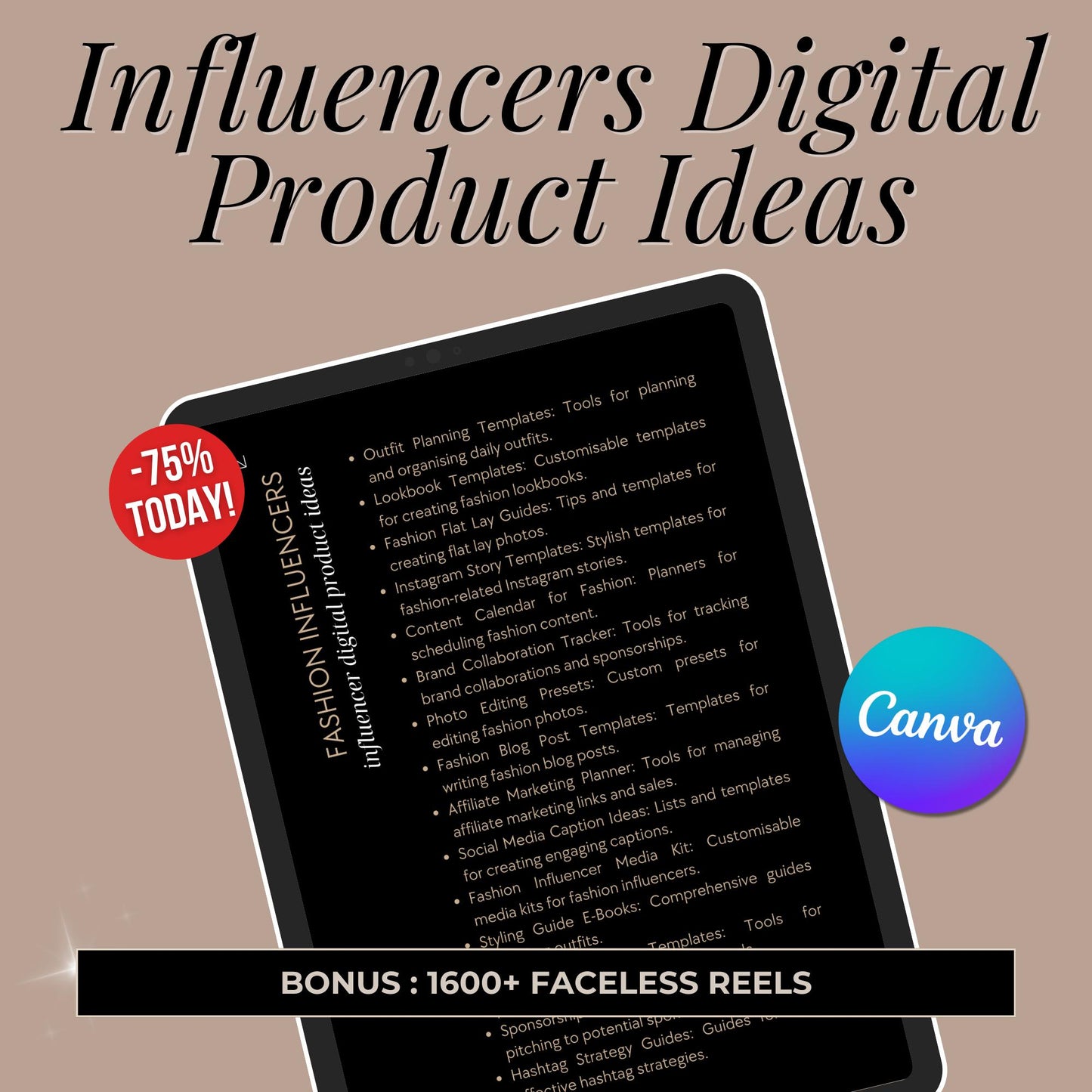 100+ Influencers Digital Product Ideas