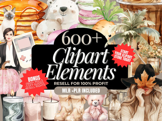 600+ Clipart Elements Pack