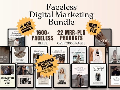 22 Faceless Digital Marketing MRR Products