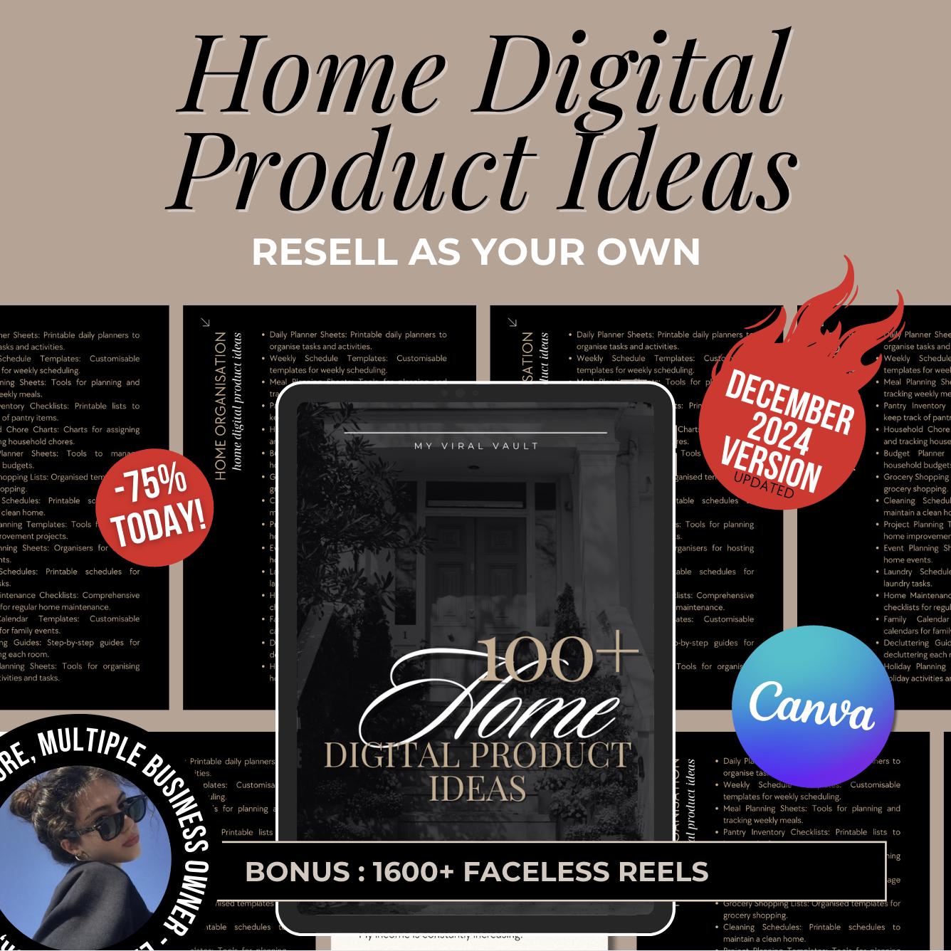 100+ Home Digital Product Ideas