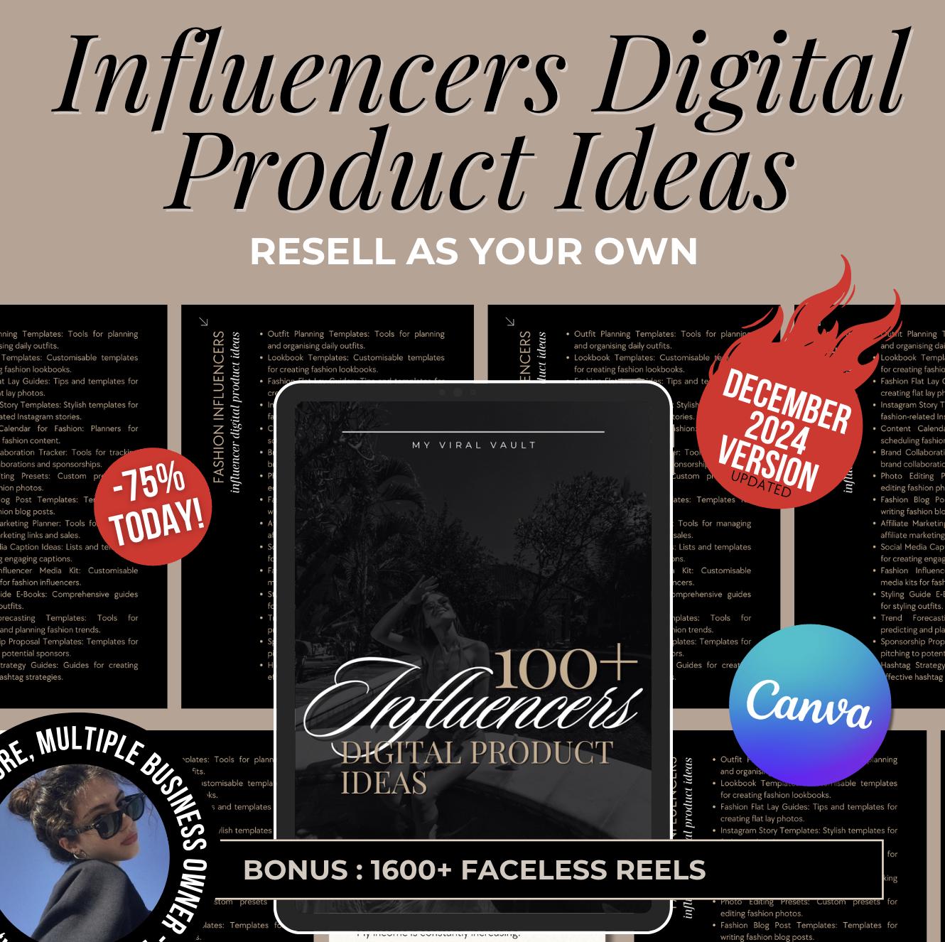 100+ Influencers Digital Product Ideas